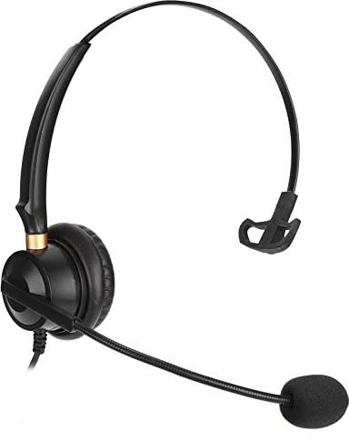 CHICIRIS Telefonheadset, Brusreducerande Mikrofon, 2,5 Mm Ljudkopplade Hörlurar med Ett öra för Kontor och Kundtjänst