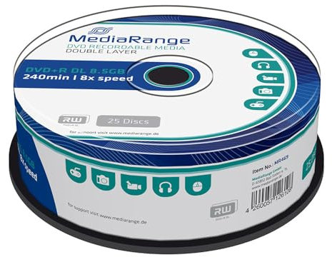 MediaRange - 25 x Dvd+R DL - 8.5 GB 8X - Spindel