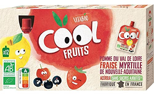 Offre 10+2 - Compotes Cool Fruits Bio - Pomme Fraise Myrtille - Gourdes de 90g