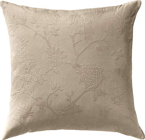 Erwin Müller Kissenhülle, Kissenbezug mit Jaquardmuster, Serie Arnsberg Sand Größe 40x40 cm - Robustes Gewebe ist bügelleicht und Lange haltbar, mit Reißverschluss