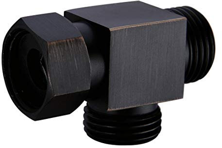 Desviador de 3 vías de bronce de latón de 1,27 cm, conector adaptador en forma de T para manguera de válvula angular, brazo de ducha de baño, grifo rociador de bidé de inodoro, acabado de bronce
