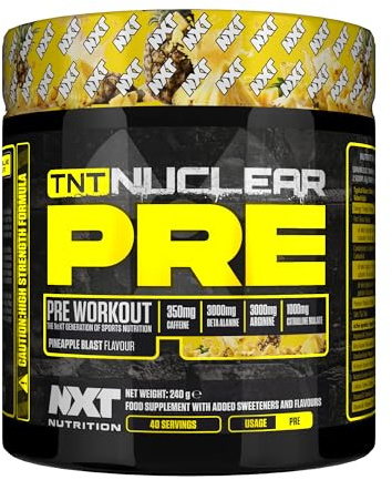 NXT Nutrition TNT Nuclear PRE Pre-Workout Supplement, 240g, with Caffeine, Beta Alanine and Arginine (Pineapple)