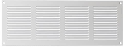 400x150mm Metall Weiß Lüftungsgitter mit Insektenschutz - Gitter für Belüftung - Abluftgitter