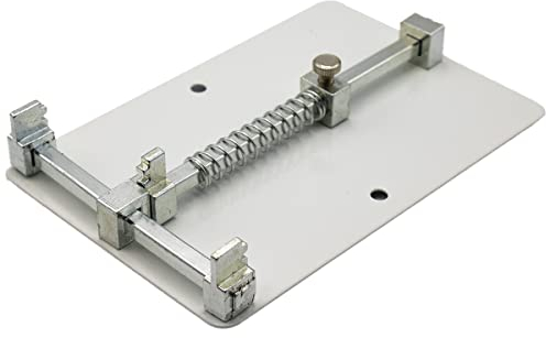 MMOBIEL Soporte Universal para Placas de Circuito Impreso - Herramienta de reparación - Kit de Soldadura - Acero Inoxidable - Soporte para Placas de Circuito Impreso - 12 x 8cm
