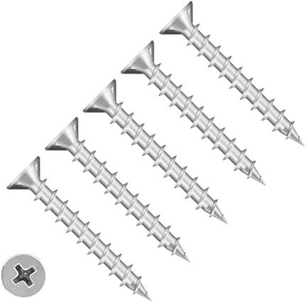 TERF® Viti per finestre in PVC, 4,3 mm x 20 mm, in acciaio inox A2 (304), autofilettanti in PVC, 4,0 mm x 20 mm, per porte finestre in PVC, confezione da 50 (4,8 mm x 35 mm)