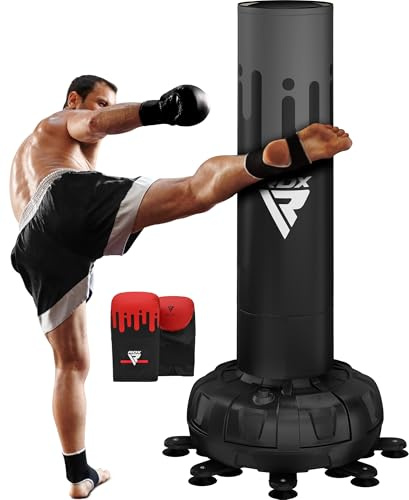 RDX XXL 150KG 6ft Free Standing Punch Bag with Gloves - Heavy Pedestal Bag with Stand for Kickboxing, Boxing, MMA, Muay Thai Karate, Adult Freestanding Punching Bag for Office Gym Home Fitness Workout