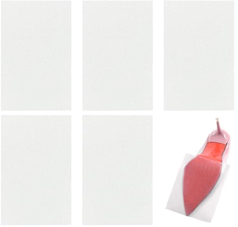 5 protezioni per suola, solette antiscivolo, protezione per la suola autoadesiva, protezione per il tallone, cuscinetti adesivi tagliabili, adatti per tacchi alti, scarpe in pelle (colore trasparente)