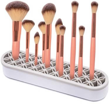 GDFYMI 1Pcs Silicone Makeup Brush Holder Stand Light Grey Make Up Brush Organizers Makeup Brushes Holder Organizer for Painting Pen Brushes Nail Clippers Drill Pens Ruler Sewing Craft Tools