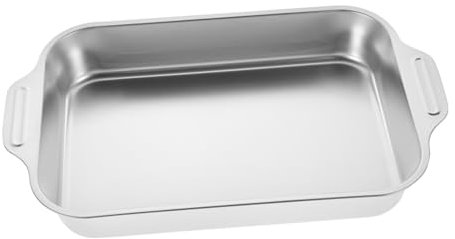 LABRIMP Stainless Steel Grilled Fish Plate Roasting Tray Rectangular Metal Food Tray for Oven Catering Use