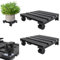 MAYTIIMO 2X WPC Pflanzenroller Eckig 30 x 30 cm 100 kg Tragkraft, Blumenroller mit Rollen Untersetzer Blumentopf Rollbrett Pflanzen Kübelroller für Außen- und Innenbereich, Anthrazit