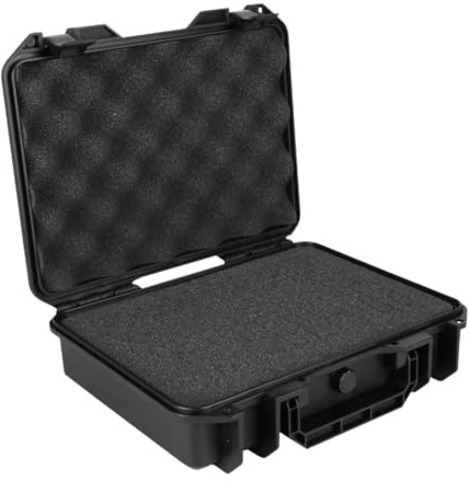 Milageto Cassetta degli attrezzi per attrezzature Scatola portaoggetti Custodia rigida nera resistente alle intemperie Resistente all'usura Impermeabile per, 340 mmx270 mmx125 mm