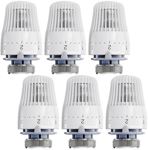 6er Set Heizkörperthermostat – Thermostatkopf M30x1,5 für Heizungsregler – Ersatzkopf für Heizkörper in Büro & Zuhause