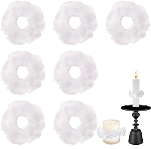 LINGJIA 7 Pieces Bougie Bapteme, Protection Anti Gouttes Bougies, Anti Goutte Bougie de Baptême, Communion Candle Drip Guard, Wax Drip Catcher, Adapté aux Bougies d’Un Diamètre de 4 à 8 CM