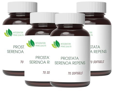 Prostata Serenoa Repens 280 Softgels con 320 mg di olio titolato al 85% - 95% in acidi grassi, per la prostata e le vie urinarie, 1 Softgel al dì
