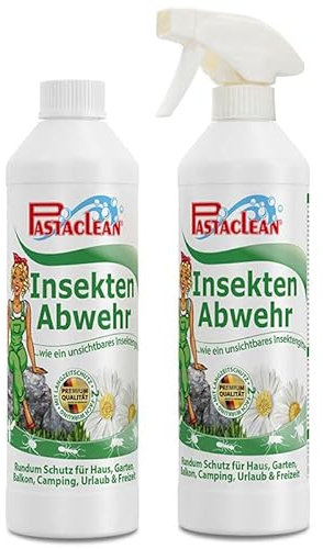 PASTACLEAN 2x 500ml Insektenabwehr | Insektenschutz vor Mücken, Zecken, Stechfliegen | Umgebungsspray mit Langzeitschutz | Hält Insekten und Ungeziefer fern