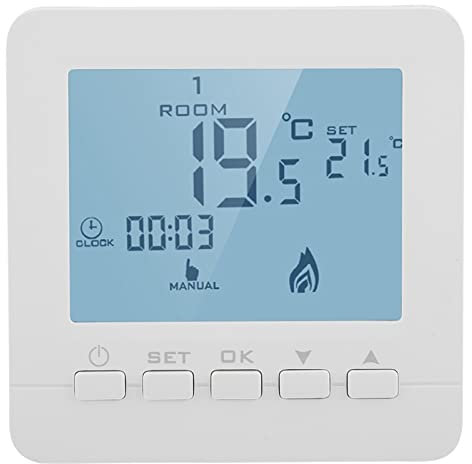 Programmerbar Termostat med Smart Digital LCD -skärm för Enkel Temperaturkontroll, 5A -kompatibel Termostat för hem- och Kontorsbruk