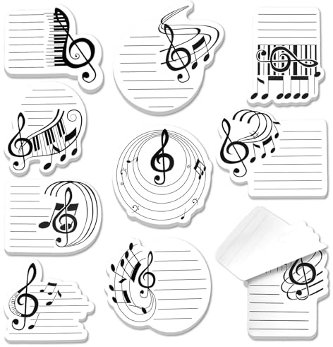 MWOOT 10 Pezzi 300 Fogli Note Adesive Tema Musicale, Memo Pads Autoadesivi, Note Musicali per Quaderni, Scuola, Liste di Attività, Insegnanti di Musica, Regali di Apprezzamento.