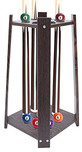 LIAIZE Support carré à 8 trous pour queue de billard, 30 x 30 x 60 cm, support de queue de billard, support de fixation au sol
