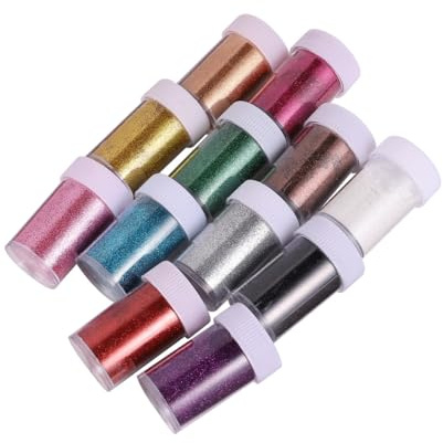 GAROZATION Nagelglitzer Satz mit 12 Kleinen Flaschen Abs Glitzerpuder für Nageldesign und Nail Art Sicheres Material Vielseitig Einsetzbar für Kreative Maniküre Zufällige Zufällige Farbe