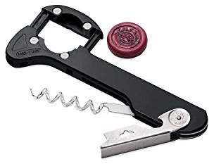 Wine Enthusiast Retractable Foil Cutter Corkscrew, Black