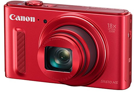 Canon PowerShot SX610 HS Digitalkamera (20,2 MP, 18-Fach Opt. Zoom, 36-Fach ZoomPlus, 7,5cm (3 Zoll) Display, Opt. Bildstabilisator, WLAN, NFC) rot