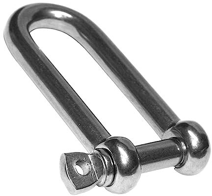 PRIOstahl® Manille longue en acier inoxydable V4A VA A4 pour la navigation (1 pièce, M10)