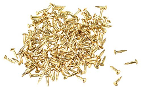källkarta 500 st. Liten Tiny Hardware naglar mässing lera 1 x 6 mm | För trä gör-det-själv dekorativa bildlådor tillbehör