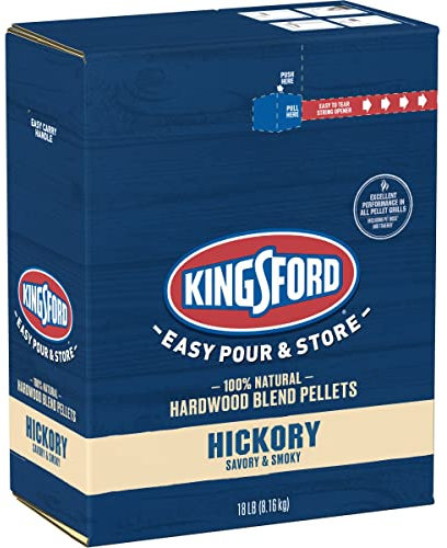 Kingsford 100% Natural Hickory Hardwood Blend Pellets - For All BBQ Grills & Smokers, 18 lbs