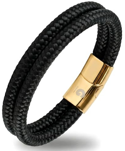 Segelrep armband flätat nautiskt med magnetlås rep armband maritimt surfararmband Galeara Noa, 185, tyg
