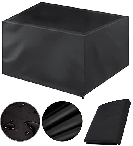 rngcpto Abdeckung Gartenmöbel Winterfest 110x60x75cm Wasserdicht Gartentisch Abdeckung Schutzhülle Abdeckplane für Gartenmöbel Rechteckige Sitzgarnituren - Schwarz (110x60x75cm)