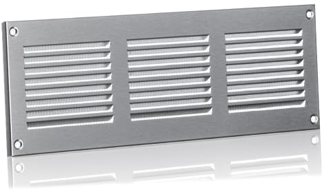 300x100mm / 12x4 inch Stainless Steel Metal Air Vent Grille Cover with Insect Mesh - Ventilation Cover