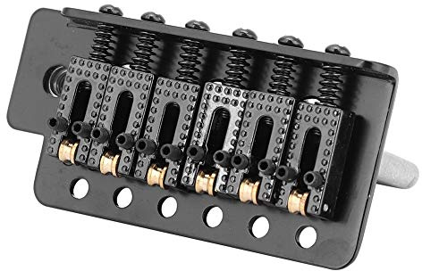 Guitar Tremolo Bridge, Guitar Tremolo Bridge Set Firm and Tremolo System with Roller Single Locking Vibrato Bridge Tailpiece for ST Guitar (Black)