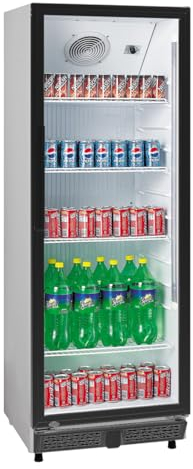 A&S Polarny Flaschenkühlschrank 360 Liter Weiß Getränkekühlschrank Kühlschrank groß Kühlschrank mit Glastür abschließbar 5 verstellbare Roste umweltfreundliche Kühltechnologie