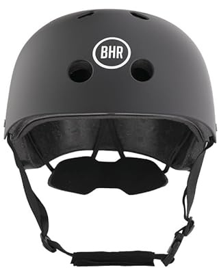 Casco per Monopattino e Scooter Elettrici BHR 837 URBAN - Casco per la Città Omologato CE per Ragazzi e Adulti - Casco per Bicicletta, MTB, BMX, Skateboard, Pattinaggio - Nero Opaco, M