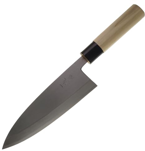 Generico Coltello da cucina giapponese Deba Ittetsu Shirogami 2 saldato a forgia per mancini IJF-11108L 18 cm