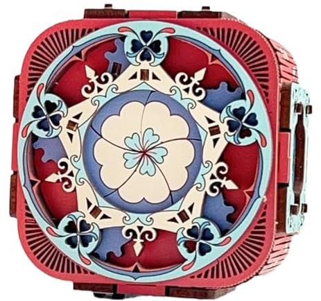 Sarini Regalo di Coppia colorato Fai da Te in Legno assemblaggio Carillon Modello stereoscopico 3D Ornamenti Carillon Meccanico Regalo di Compleanno Creativo a Scelta