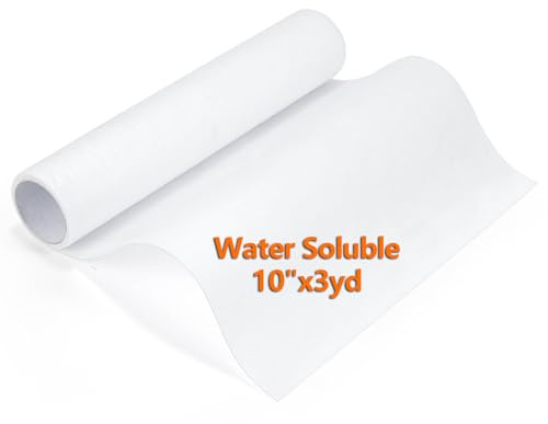 Siumir Stickvlies Rolle 10 x 3yd (Wasserlösliche), 40gm Wasserlösliches Stickpapier Papierträger, Drucken oder Zeichnen Zeichenstabilisator für Hand- und Maschinenstickereien - Kein Kleber