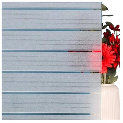 ZYFHYU Privacy Window Film Frosted Window Cling Wide Strips Covering Non Adhesive Removable Window Sticker Glass Door Film for Glass Windows(30x200cm)
