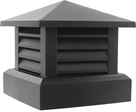 LSSHQ Fyrkantiga Eldstadsskorstenslock, Skorstenshuv Med Djurskydd Aluminiumlegering Skorstensskydd, Takhuv Skorsten Regnskydd för Eldstäder Fågel(25x25cm/10x10in)