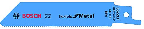 Bosch Professional 5 Stück Säbelsägeblatt S 522 EF Flexible for Metal (für Metall, 100 x 19 x 0,9 mm, Zubehör Säbelsäge)