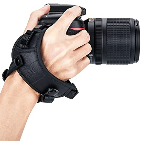 JJC Deluxe Microfiber Camera Hand Strap, Secure Padded Camera Holder Wrist Strap for Canon Nikon Sony Fujifilm Olympus DSLR and Mirrorless, Must Have Photography Accessories for Photographers