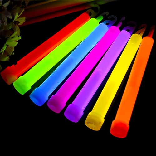 Timming Shop 6 Inch Prremium Glow Sticks with Lanyard, Mix Colours - 6pcs | Light Up Sticks for Camping, Cycling, New Year's Eve, Graduation, Festivals, Wedding, Christmas Party Supplies