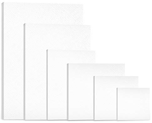 Auckpure Leinwand Set - 6 Stück Leinwand zum Bemalen - Leinwand Rahmen Keilrahmen - Leere Leinwandpaneele in Verschiedenen Größen - Geeignet für Künstler (6 Stück)