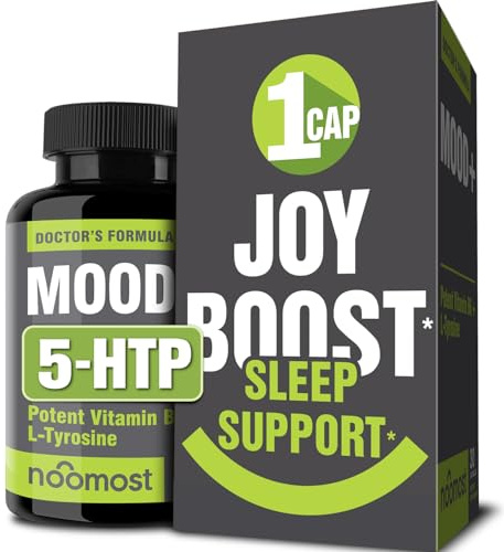 NooMost Mood Support Supplement for Mood Boost, Calm Mind & Body, Stress Response, Energy Supplement – Herbal Adaptogens: Ashwagandha, L Tyrosine, 5 HTP, Passion Flower, 30 Counts