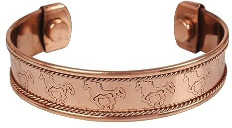 Touchstone handgjort koppararmband handsmidd med solid och hög mätare tibetansk stil graverad manschett smycken för kvinnor män, One size fits all, Koppar och mässing, Ingen ädelsten