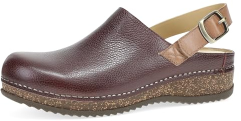 Dansko Merrin Sling-Back Mule Clog for Women-Dual-Density Cork/EVA Midsole and Lightweight Rubber Outsole Provide Durable and Comfortable Ride Cordovan 7.5-8 M US