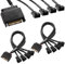 KUOQIY 2 Pièces Adaptateurs Répartiteurs SATA vers Ventilateur, 15 broches SATA vers 4 x 3 Broches/4 Broches PWM Câble Adaptateur D'alimentation pour Ventilateur, Adaptateur de Ventilateur SATA