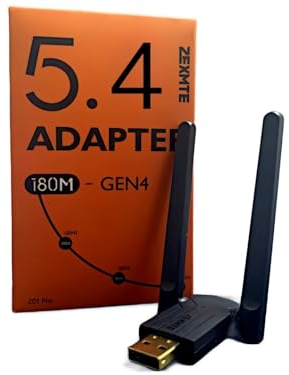 ZEXMTE 5.4 USB Bluetooth Adapter für PC, BR/EDR + BLE Dual-Modus, 180M/590FT Verbindungsentfernung Wireless Bluetooth Empfänger Plug & Play für PC Windows 11/10/8