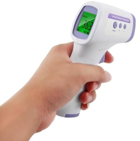 Forehead Thermometer Gun, Non-Contact Infrared Digital Thermometer for Adults and Baby, No-Touch Instant Read Fever Scanner with LCD Display
