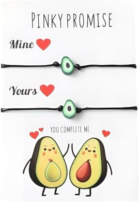 Freundschaftsarmbänder Avocado - Pärchen Armbandänder - Freundschaftsarmbänder Set 2 Stück - Geschenk für Freunde, Pärchengeschenk - Geschenkidee Armband - Pinky Promise
